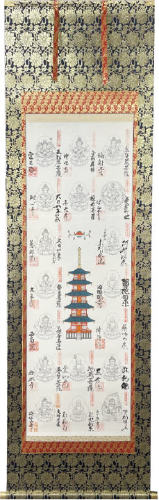 仏塔古寺十八尊表装事例