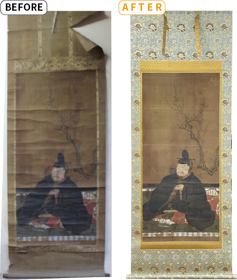 天神様の掛軸修復事例