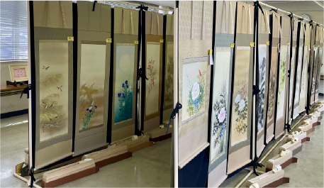 岡山市での掛軸・絵画展の模様