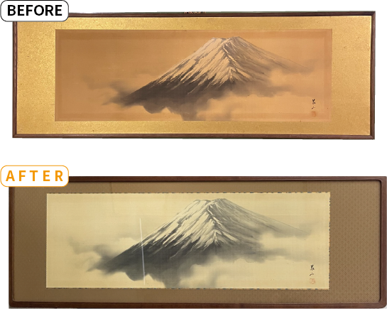 富士山の額修復事例