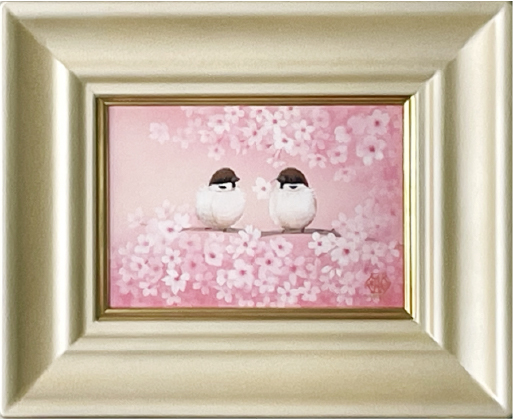 中川幸彦 桜に雀 SM 絵画 かわいい絵